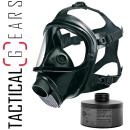 TG SET ZIVIL- & KATASTROPHENSCHUTZ MIT DRÄGER VOLLMASKE CDR 4500 + AVEC CHEM NBC FILTER